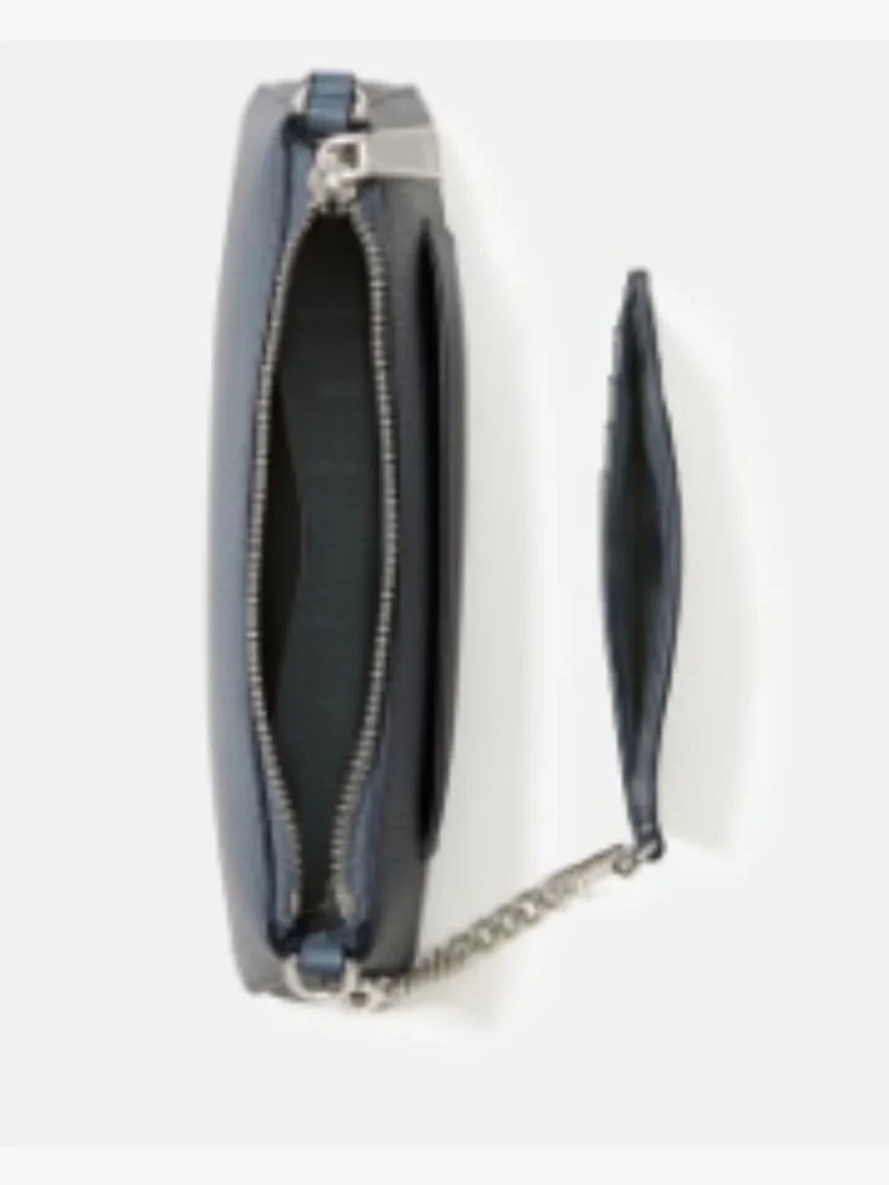 Pebbled Leather Wristlet with Detachable Wallet, Two Bags in One